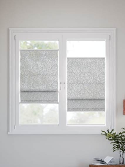 【窓貼りタイプ】ウィリアム・モリス ウイローバウ シルバー ボイル Top Down Bottom Up Stick2Fit Roman Blind サムネイル写真